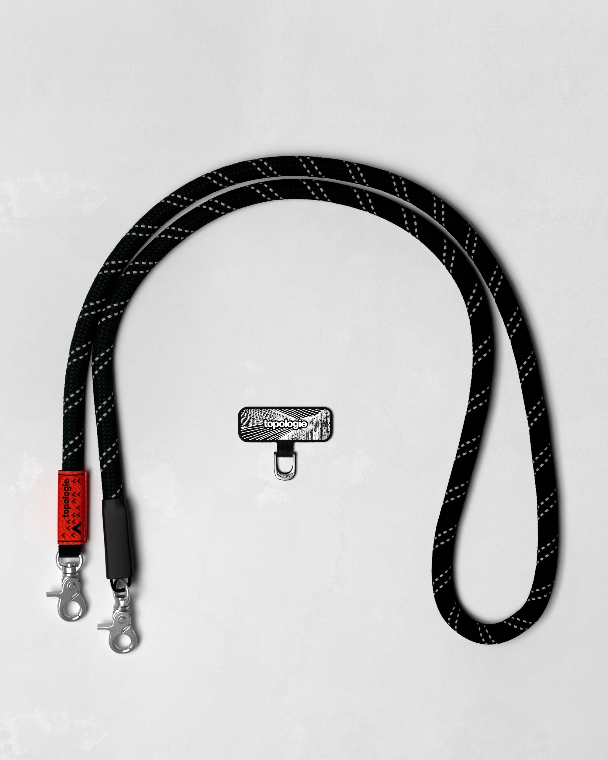Phone Strap Adapter / Black / 10mm Rope / Black Reflective