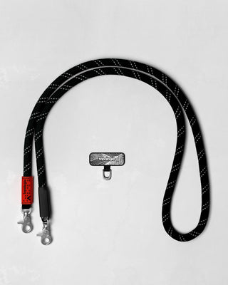 Phone Strap Adapter / Black / 10mm Rope / Black Reflective