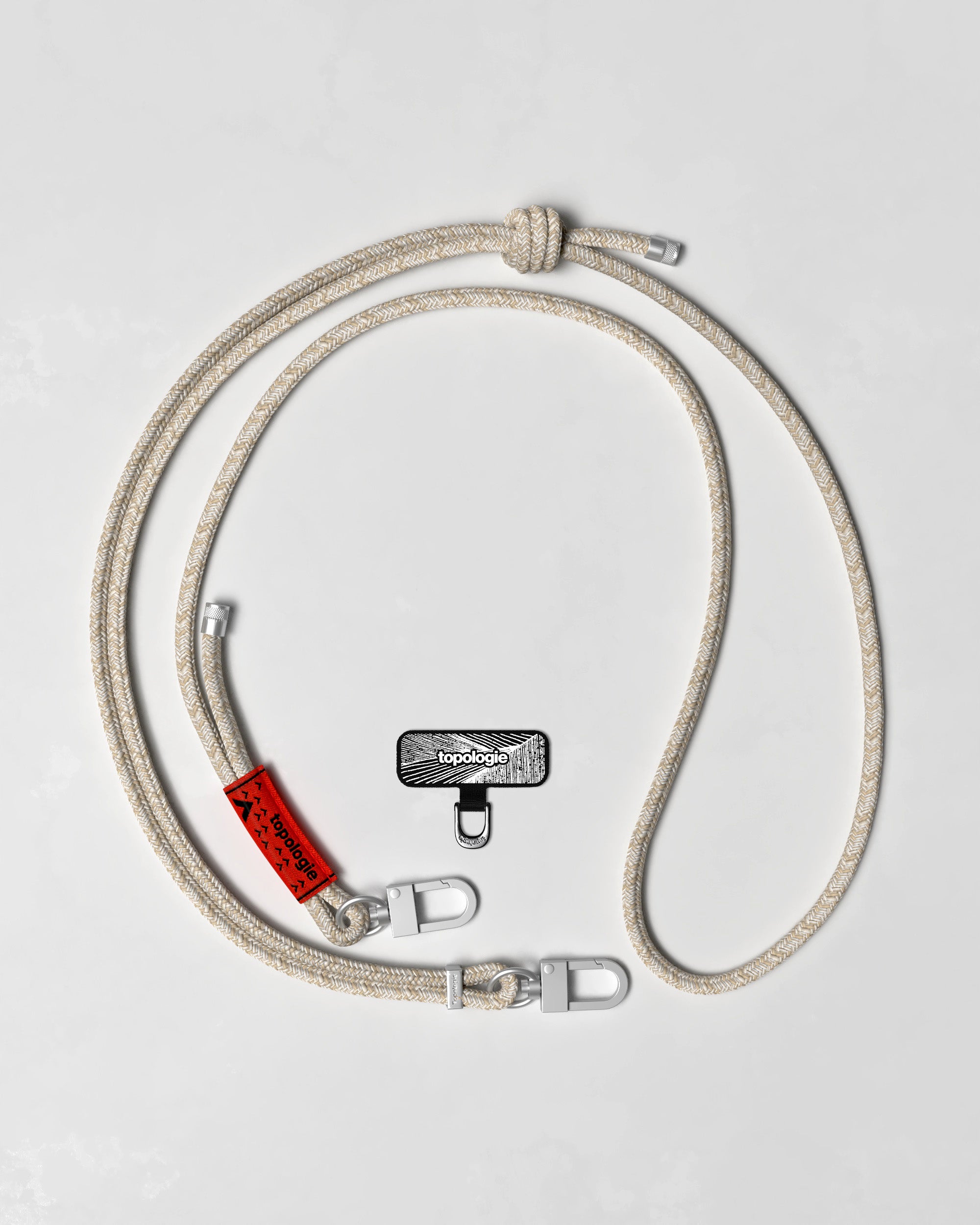 Phone Strap Adapter / Black / 6.0mm Rope / Beige Melange