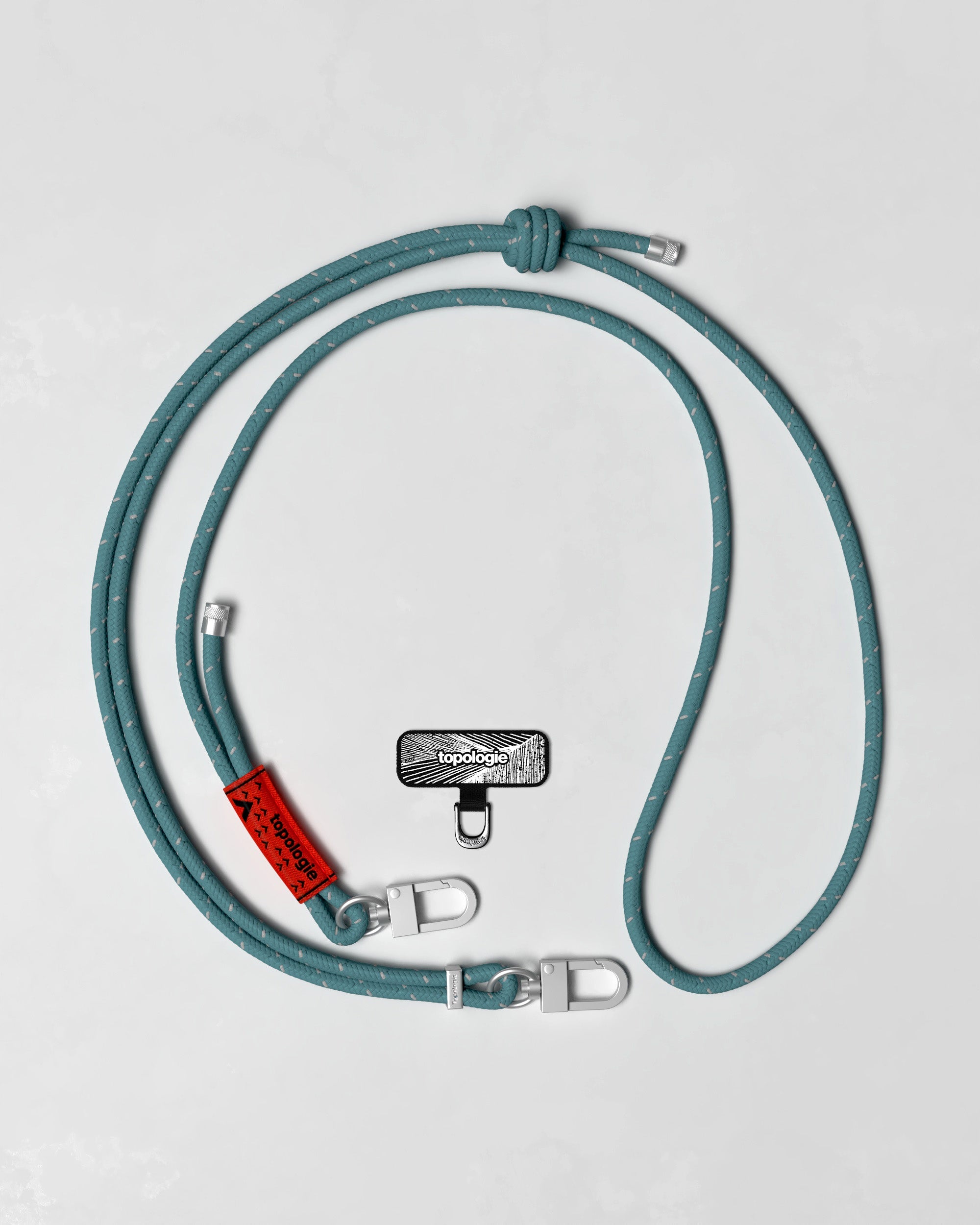 Phone Strap Adapter / Black / 6.0mm Rope / Teal Reflective