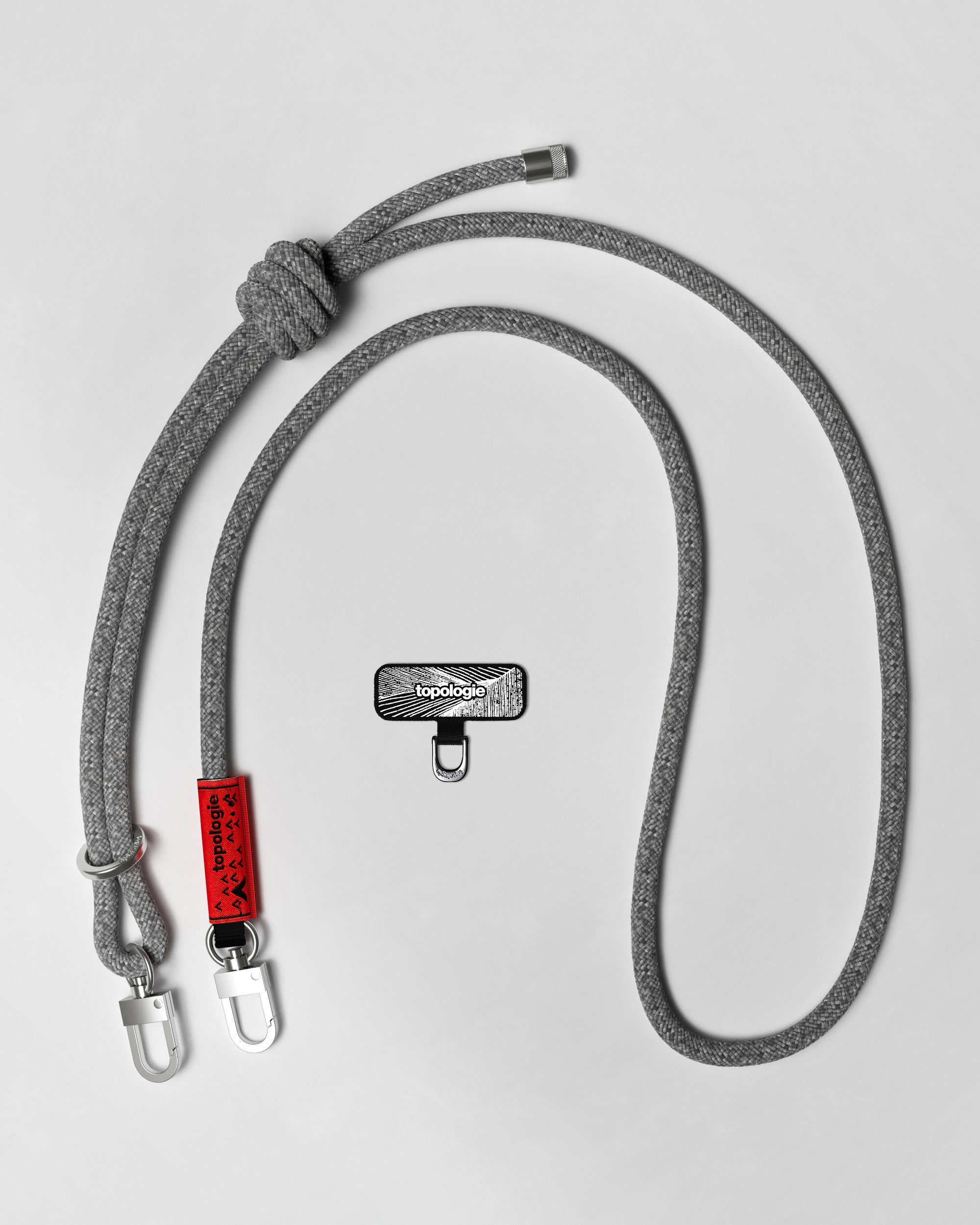 Phone Strap Adapter / Black / 8.0mm Rope / Grey Red Blue Lattice