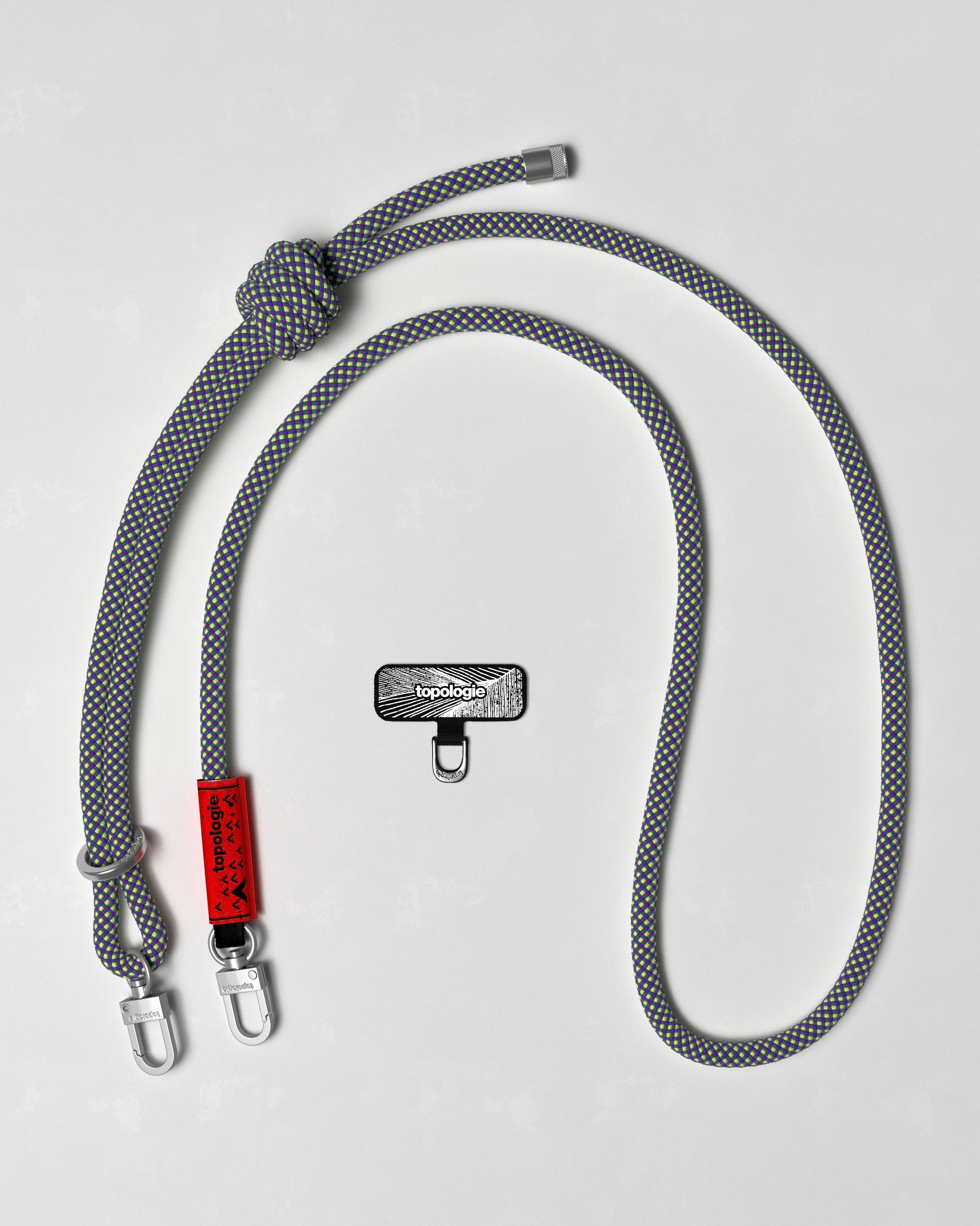 Phone Strap Adapter / Black / 8.0mm Rope / Teal Blue Lattice