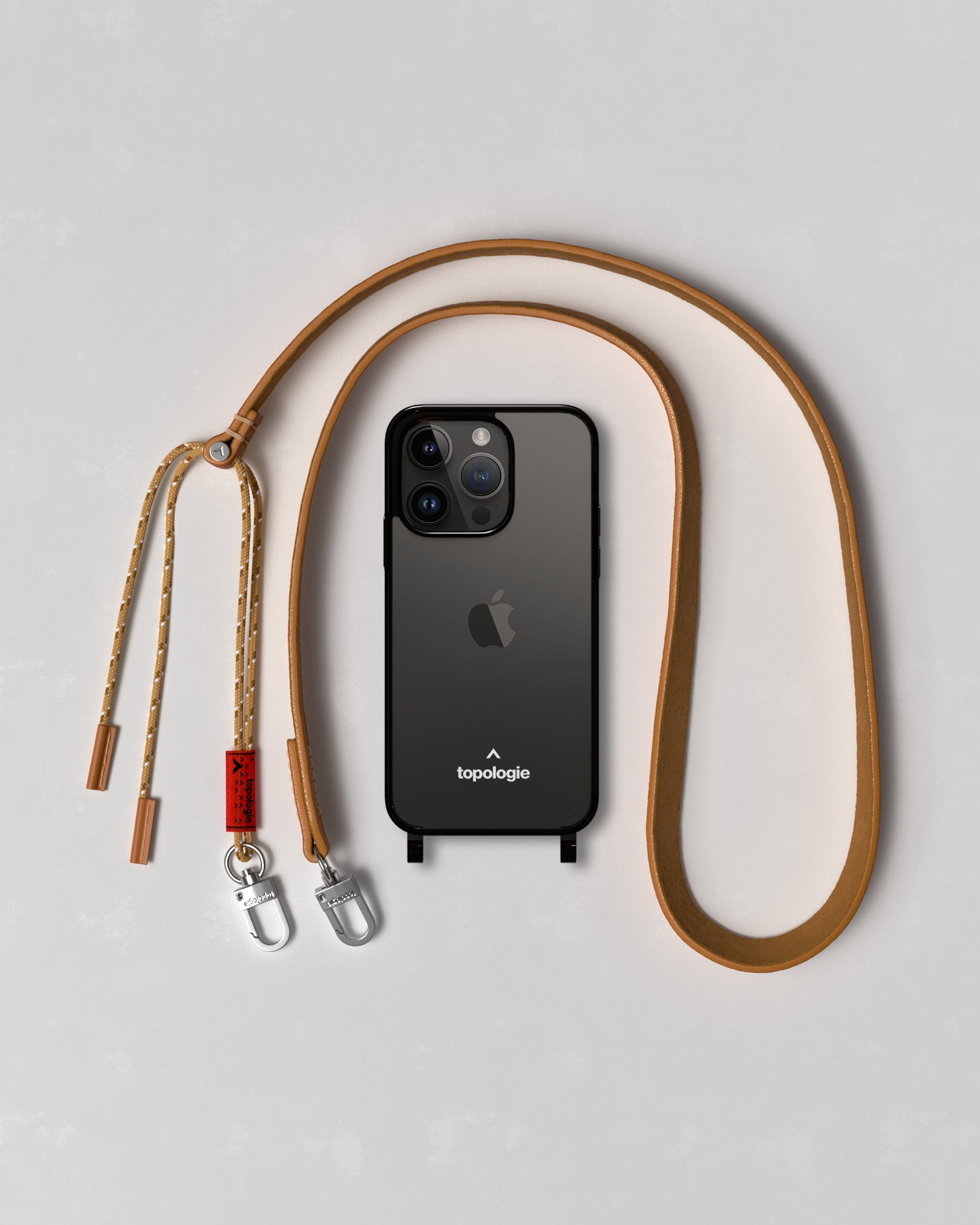 Verdon Phone Case / Smoke / Leather Strap Tan