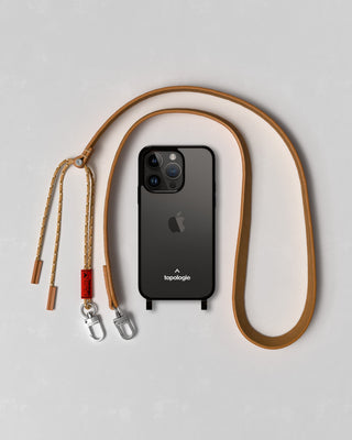 Verdon Phone Case / Smoke / Leather Strap Tan
