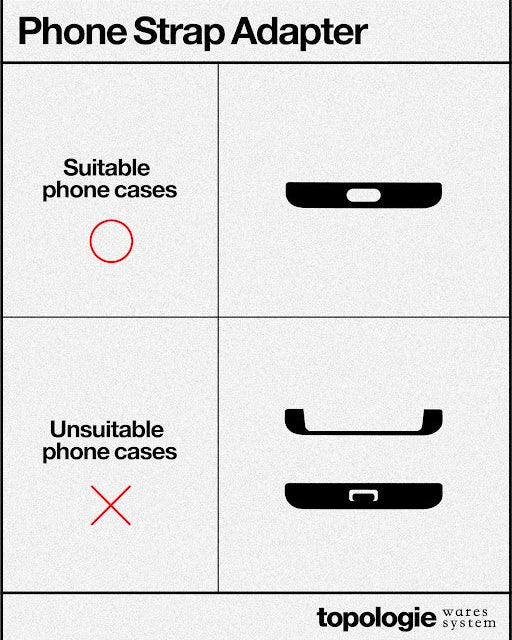 Phone Strap Adapter / Black / 3.0mm Tricord / Off White