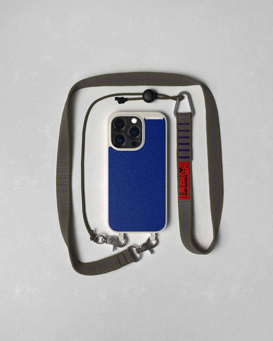 Bump Phone Case / Matte Moon / Cobalt / 20mm Moss Stripe