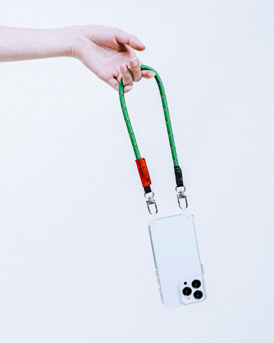8.0mm Wrist Strap / Emerald Fuschia + Phone Strap Adapter
