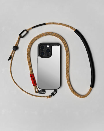 Bump Phone Case / Matte Black / Silver Mirror / 3.0mm Khaki Patterned