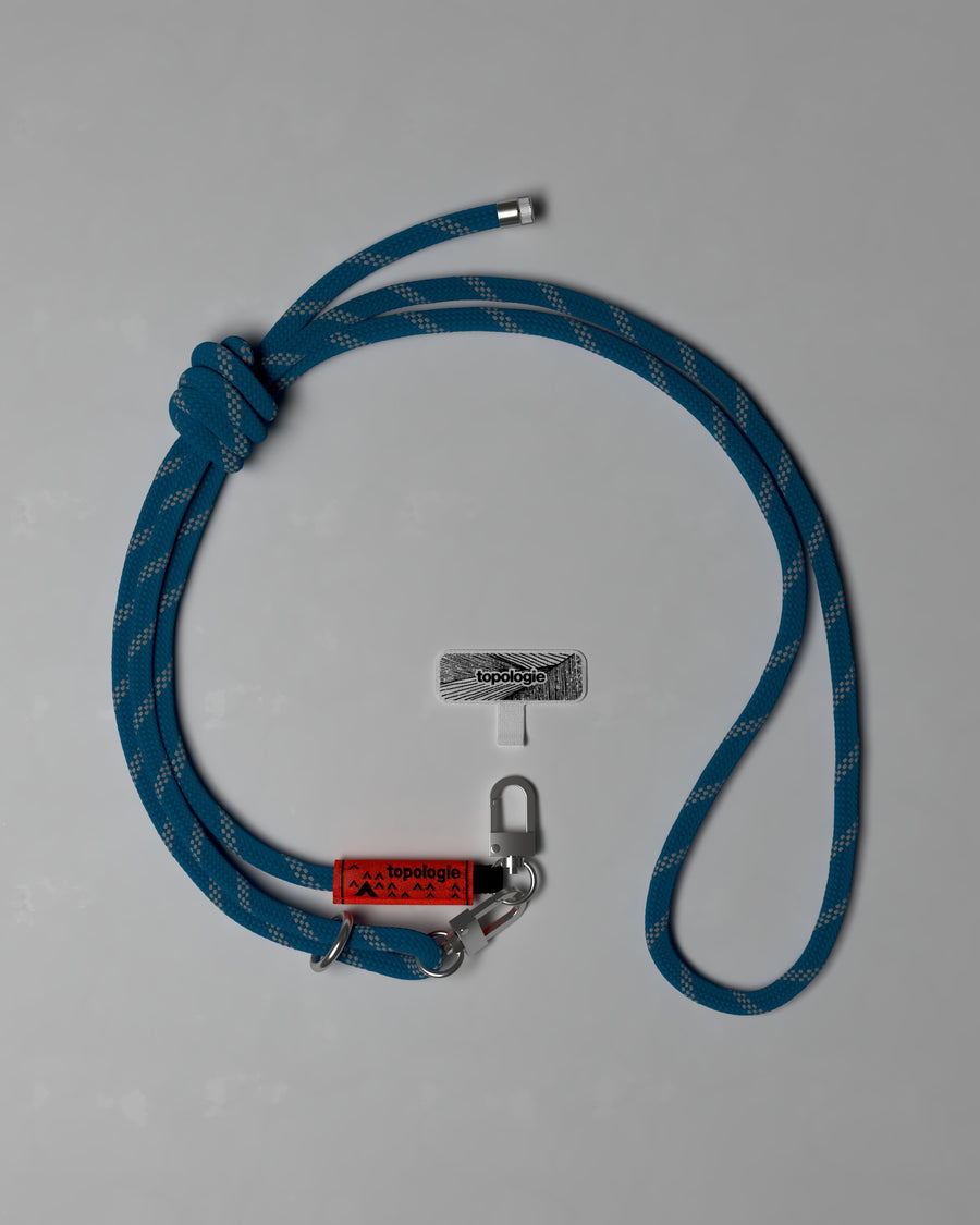 8.0mm Rope / Aqua Reflective + Phone Strap Adapter