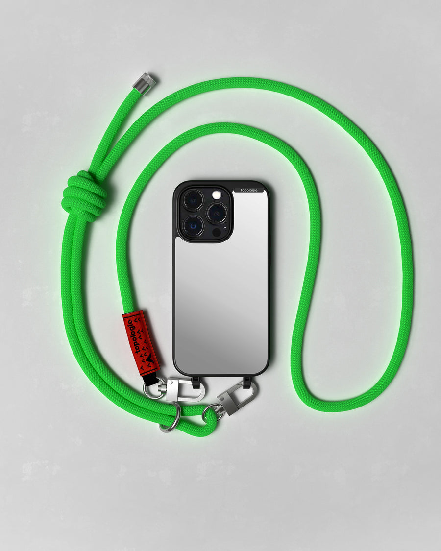 Bump Phone Case / Matte Black / Silver Mirror / 8.0mm Green Solid