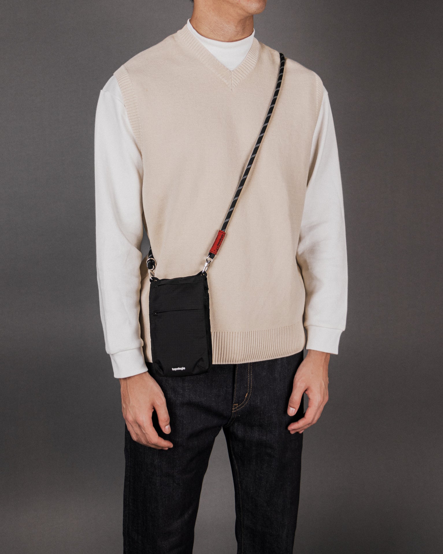 Phone Sacoche / Black / 8.0mm Black Lattice