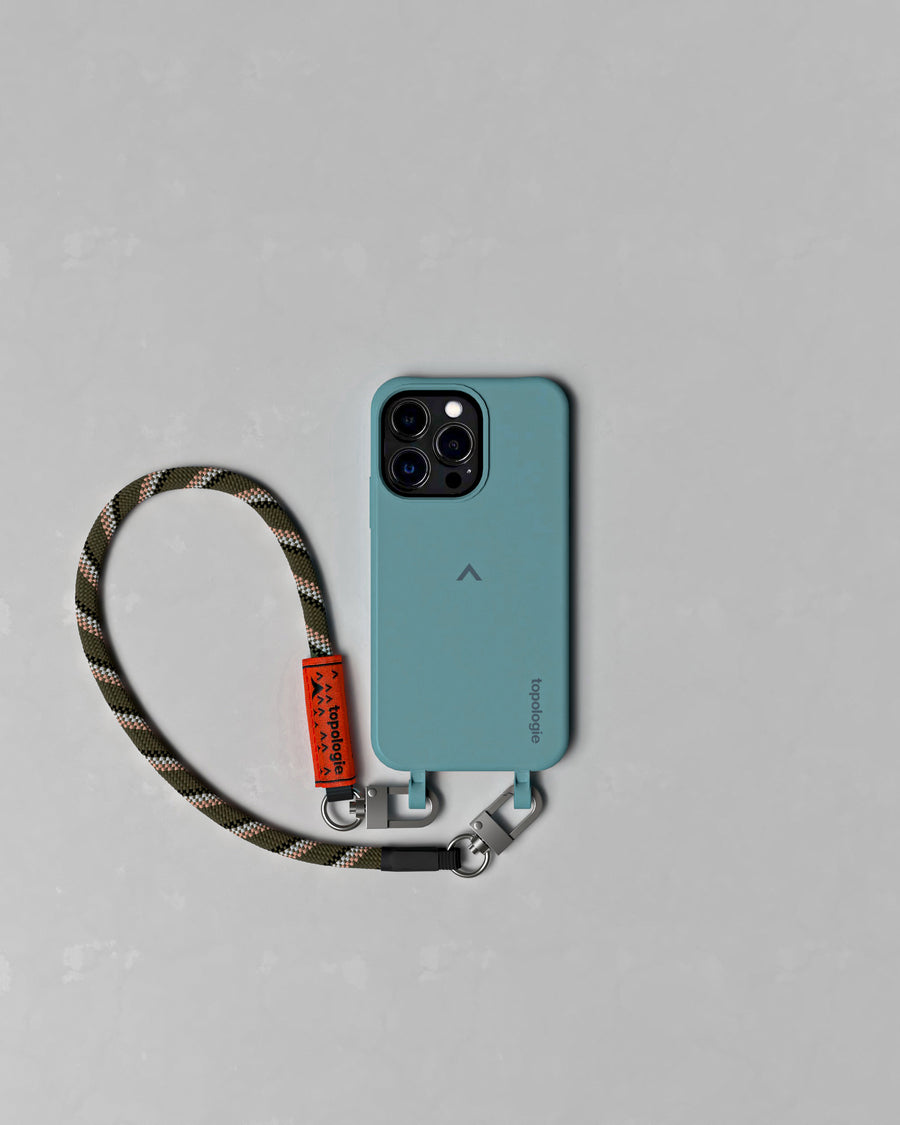 Dolomites Phone Case / Teal / 8.0mm Wrist Strap Army Green