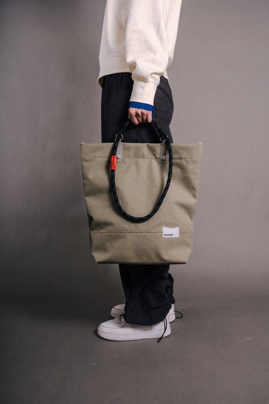 Loop Tote / Moss / 10mm Neon Yellow Solid