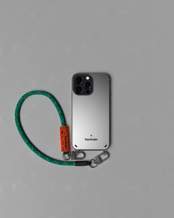 Verdon Phone Case / Dark Mirror / 8.0mm Wrist Strap Emerald Fuschia