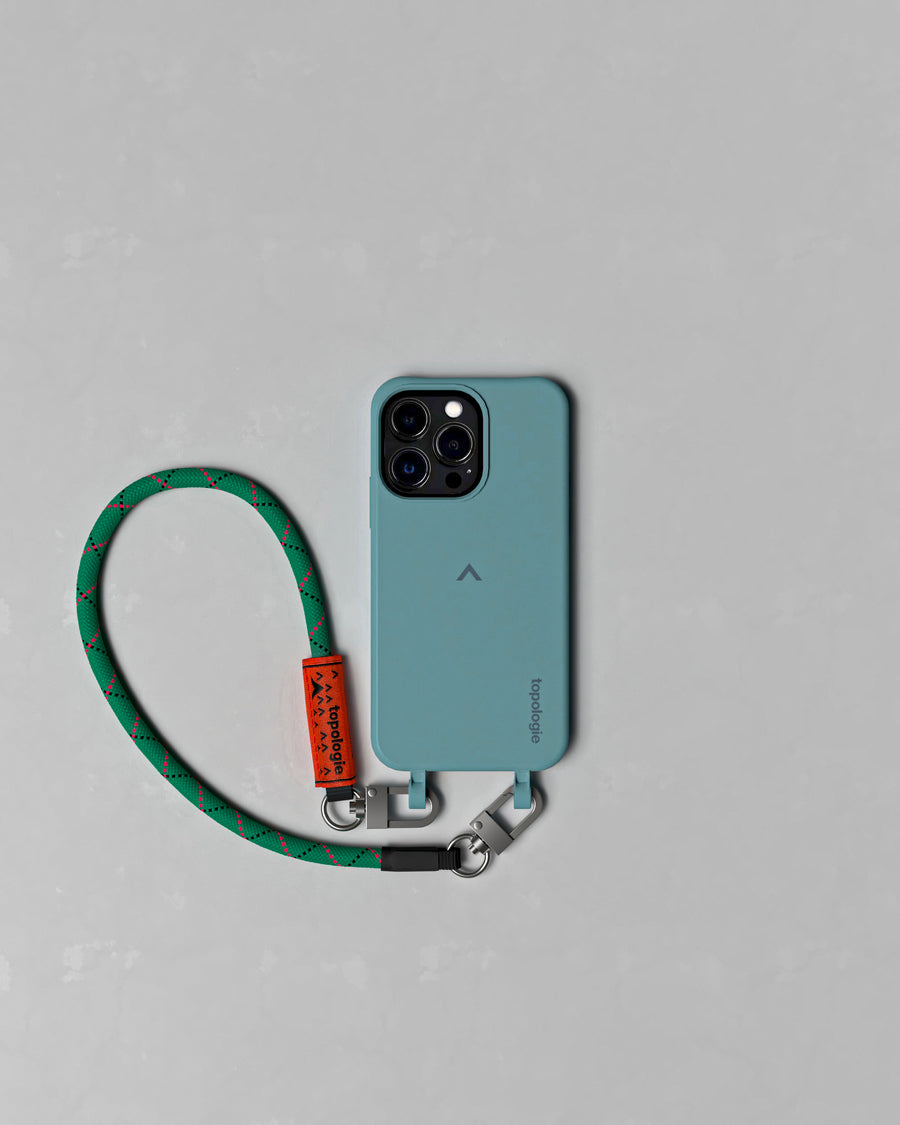 Dolomites Phone Case / Teal / 8.0mm Wrist Strap Emerald Fuschia