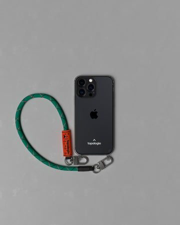 Verdon Phone Case / Clear /  8.0mm Wrist Strap Emerald Fuschia