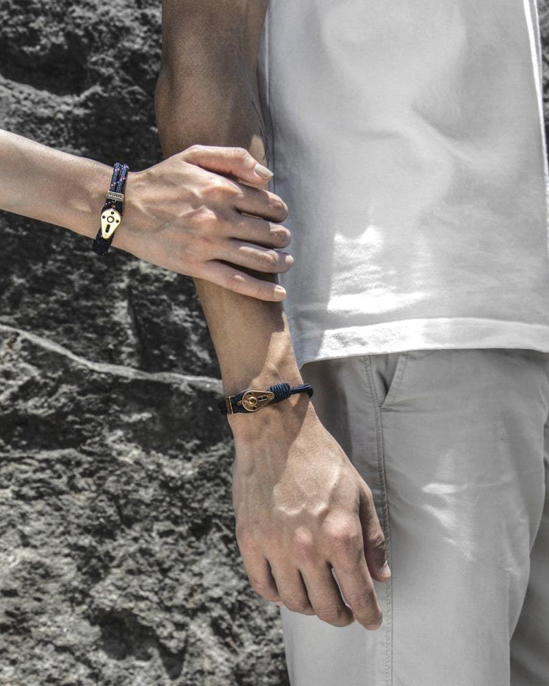 Yosemite / Navy Patterned / Raw Brass