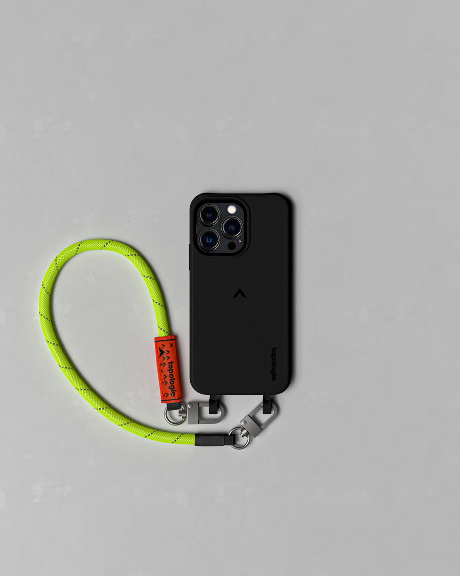 Dolomites Phone Case / Black / 8.0mm Wrist Strap Neon Yellow Reflective