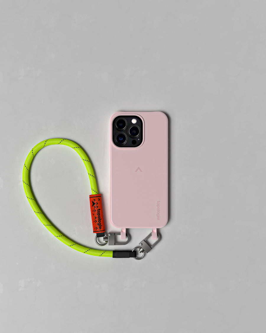 Dolomites Phone Case / Blush / 8.0mm Wrist Strap Neon Yellow Reflective