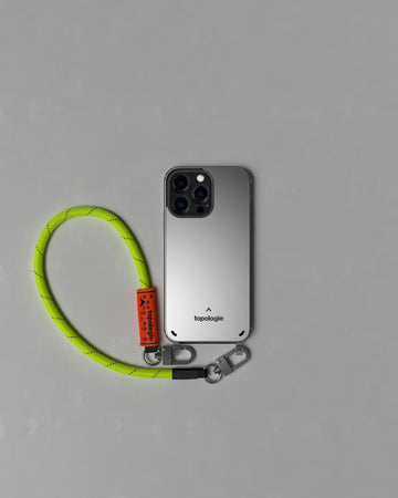 Verdon Phone Case / Dark Mirror / 8.0mm Wrist Strap Neon Yellow Reflective