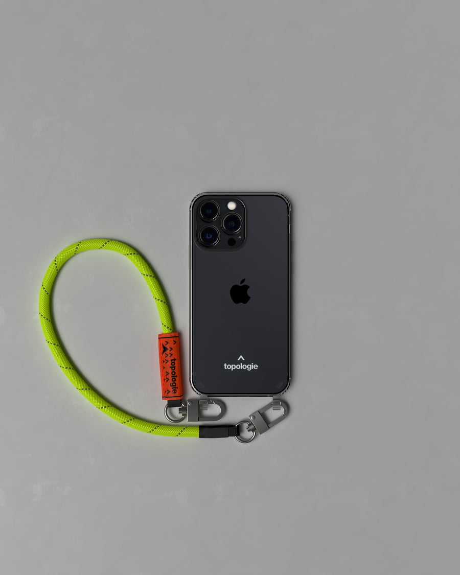 Verdon Phone Case / Clear /  8.0mm Wrist Strap Neon Yellow Reflective
