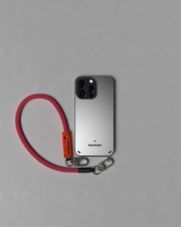 Verdon Phone Case / Dark Mirror / 8.0mm Wrist Strap Red Blue Lattice