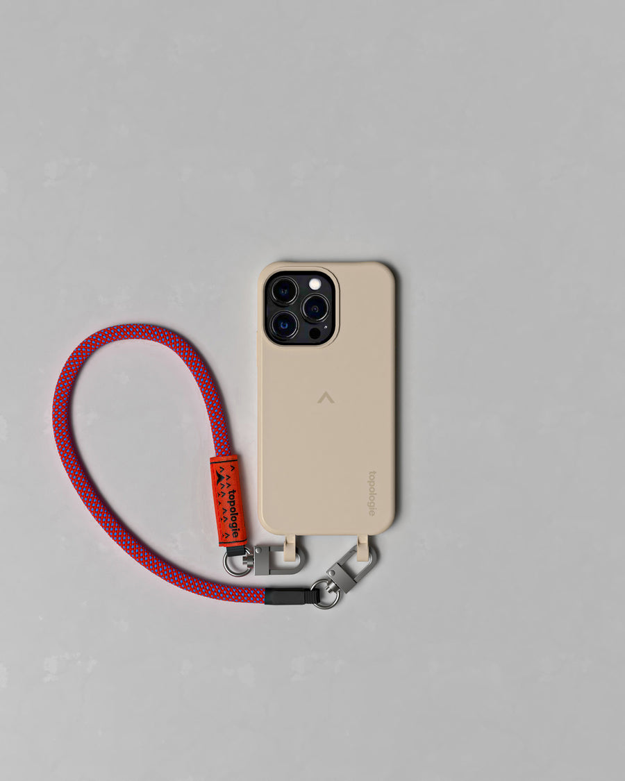 Dolomites Phone Case / Sand / 8.0mm Wrist Strap Red Blue Lattice