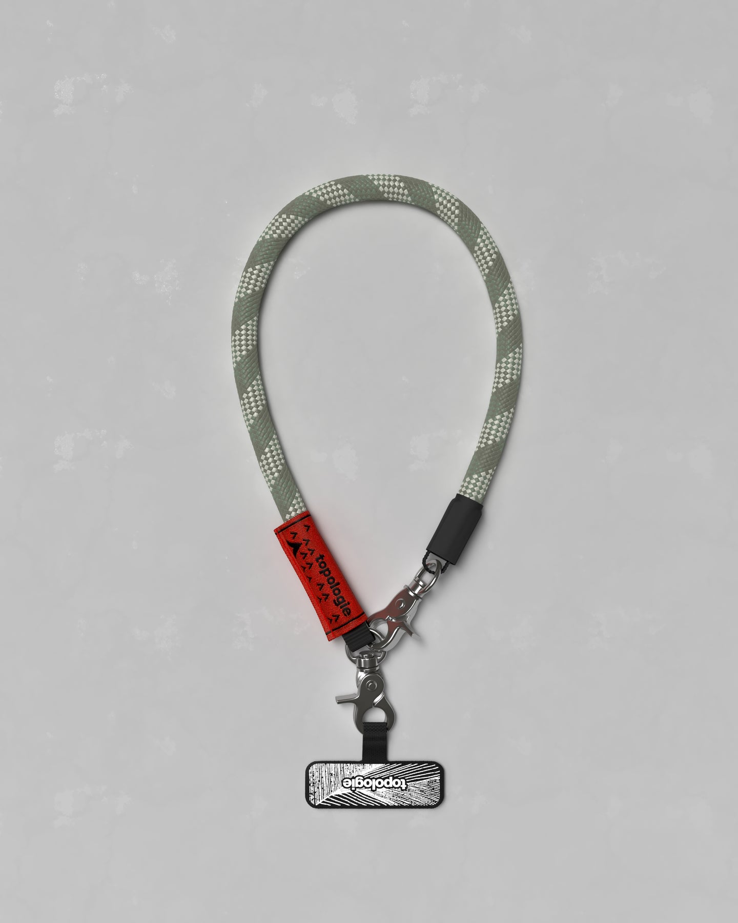 10mm Wrist Strap / Sage Patterned + Phone Strap Adapter