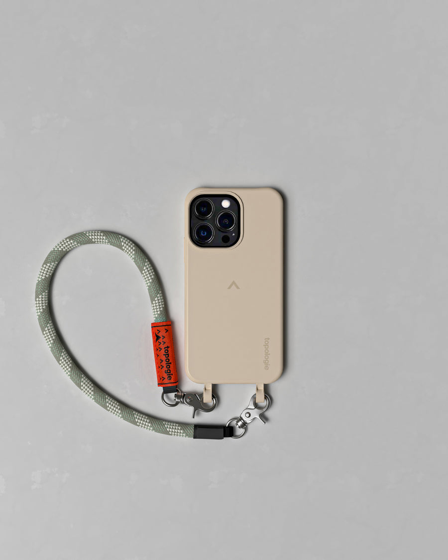 Dolomites Phone Case / Sand / 10mm Wrist Strap Sage Patterned