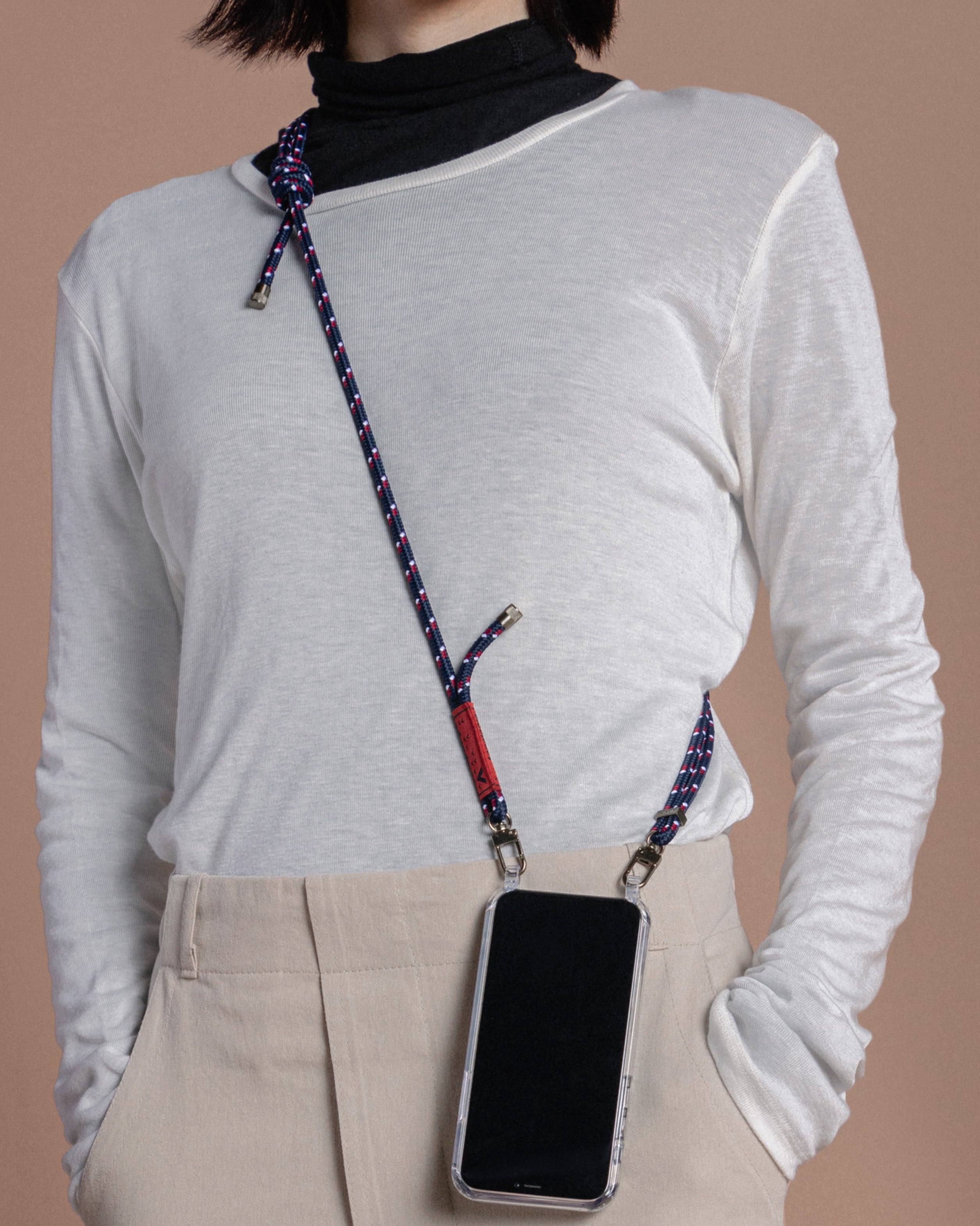 Verdon Phone Case / Clear / 6.0mm Navy Patterned